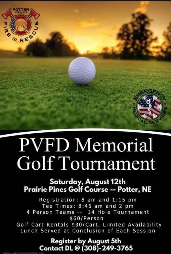 Pvfd Announces Memorial Golf Tournament The Sidney Sun Telegraph